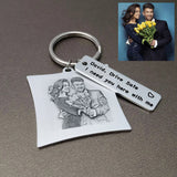 Personalized Picture Keychain, Engraved Photo Key Chain
