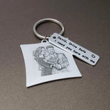 Personalized Picture Keychain, Engraved Photo Key Chain