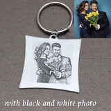 Personalized Picture Keychain, Engraved Photo Key Chain
