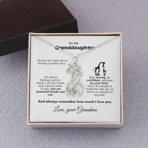 Personalized Giraffe Grandmother Granddaughter Necklace