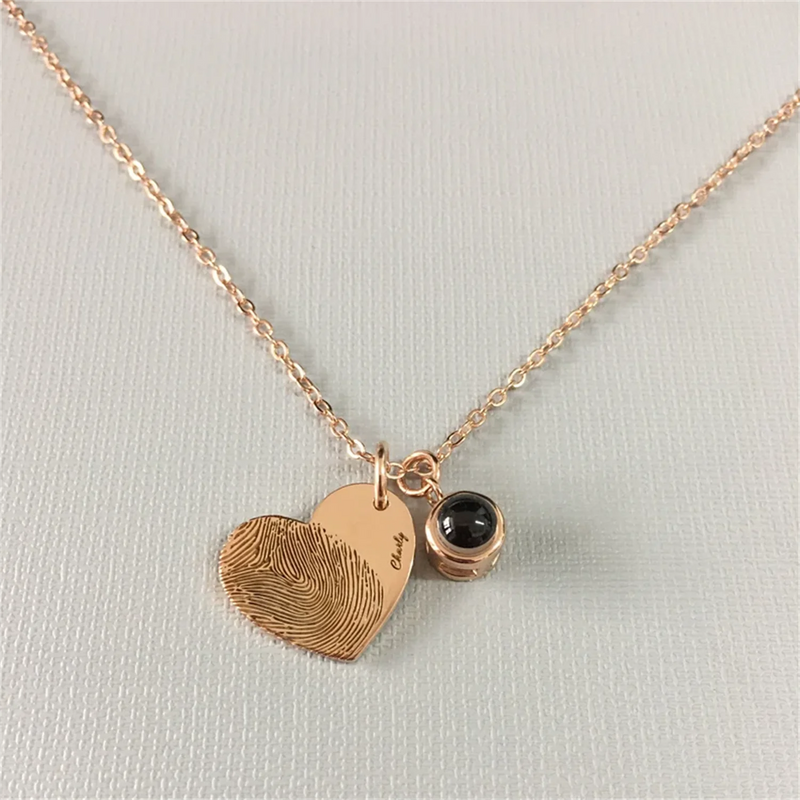 Personalized Thumbprint Pendant Pet Picture Necklace