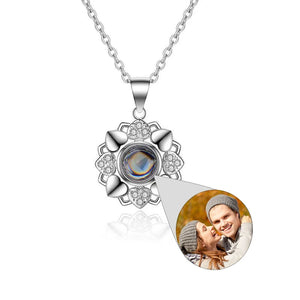 Personalized Sunflower Family Photo Projection Necklace