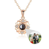 Personalized Sunflower Family Photo Projection Necklace