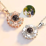 Personalized Sunflower Family Photo Projection Necklace