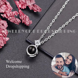 Personalized Projection Pendant Photo Wedding Necklace