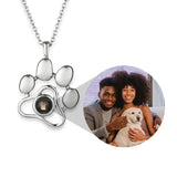 Personalized Projection Pet Photo necklace,Custom Cat necklace