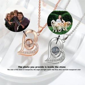 Personalized Projection Photo Necklace Love Heart Projection Collar