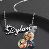 Personalized Projection Photo Necklace Custom Name Pet Chain Memorial Gift