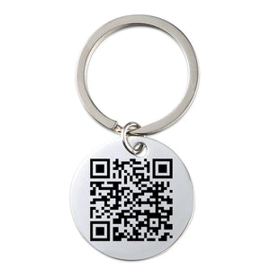 Personalized QR Code Keychain, Stainless Steel, Custom Scan for Personal