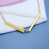 Personalized Engraved Name Date Bar Necklace