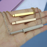 Personalized Engraved Name Date Bar Necklace