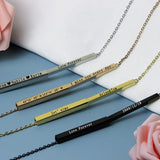 Personalized Engraved Name Date Bar Necklace