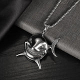Retro Clown Fish Evil Smiley Face Necklace for Men's Hip-hop