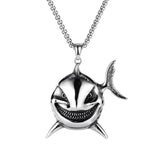 Retro Clown Fish Evil Smiley Face Necklace for Men's Hip-hop