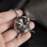 Retro Clown Fish Evil Smiley Face Necklace for Men's Hip-hop