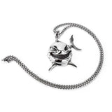Retro Clown Fish Evil Smiley Face Necklace for Men's Hip-hop