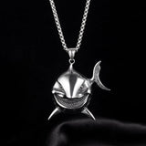 Retro Clown Fish Evil Smiley Face Necklace for Men's Hip-hop