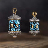 Retro Ulan Flower Spinning Barrel Gawu Necklace Pendant