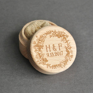 Personalized Rustic Wedding Ring Box Engraved Gift