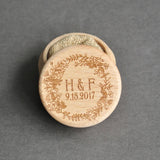 Personalized Rustic Wedding Ring Box Engraved Gift
