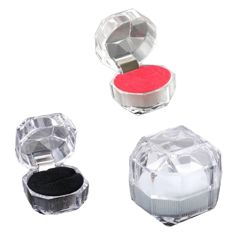 Personalized Ring Display Holder Octagonal Ring Box
