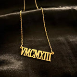 Custom Roman Numeral Date Necklace Personalized Jewelry Anniversary Gift