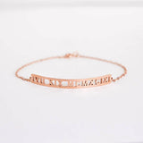 Custom Roman Numeral Anklet Stainless Steel Jewelry Gift