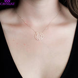 Personalized Roman Numerals Necklace Round Circle Charm Initial Monogram