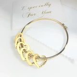 Personalized Heart Name Bangles Stainless Steel