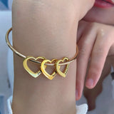 Personalized Heart Name Bangles Stainless Steel