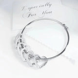 Personalized Heart Name Bangles Stainless Steel