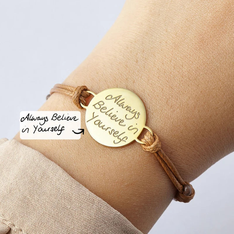 Personalized Rope Bracelet For Women Heart Stainless Steel Jewelry