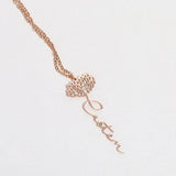 Personalized Rose Flower Pendant Necklace for Women