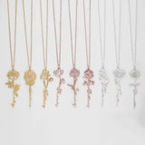 Personalized Rose Flower Pendant Necklace for Women