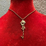 Personalized Rose Flower Pendant Necklace for Women