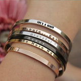 Personalized Rose Cuff Bracelet Coordinate Bangle