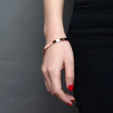 Personalized Rose Cuff Bracelet Coordinate Bangle