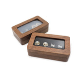 Personalized Rustic Walnut Wooden Wedding Box Holder Jewelry Packaging Box