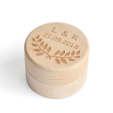 Personalized Rustic Wedding Wood Ring Box Holder Engraved Names and Date