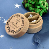 Custom Rustic Wood Ring Box with Names & Date