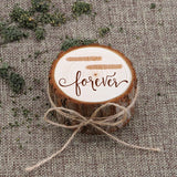 Personalized Rustic Wedding Wood Ring Box Holder Your Names and Date