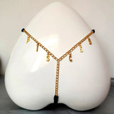 Personalized Sexy Body Jewelry Letter Waist Chain For Women Silver