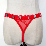 Personalized Lace Thong Panties DIY Crystal Name Underwear