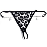 Leopard Print Thong Chain Crystal 26 Letters Belly Waist Belt