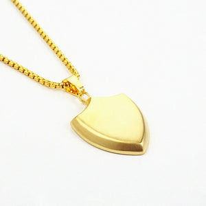 Personalized Shield Pendant Sikh Men's Necklace Stainless Steel Chain 24Inch