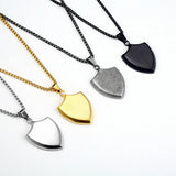 Personalized Shield Pendant Sikh Men's Necklace Stainless Steel Chain 24Inch