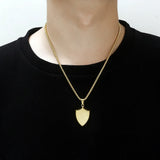 Personalized Shield Pendant Sikh Men's Necklace Stainless Steel Chain 24Inch