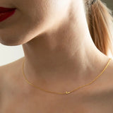 Personalized Sideway Double Initials Necklace Women Men Alphabet Jewelry