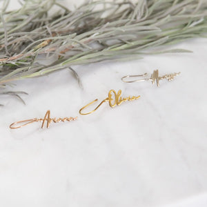 Custom Name Dangle Earrings, Personalized Nameplate Drop Earrings