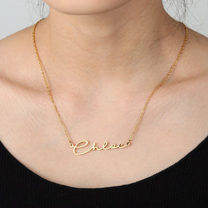 Handwritten Name Necklace Personalized Stainless Steel Charm Pendant